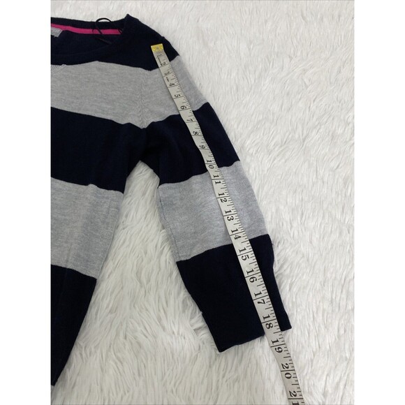 JCP Pullover Sweater Top Womens Size M Black Striped Cashmere Blend Sleeve 3/4 - Picture 10 of 14